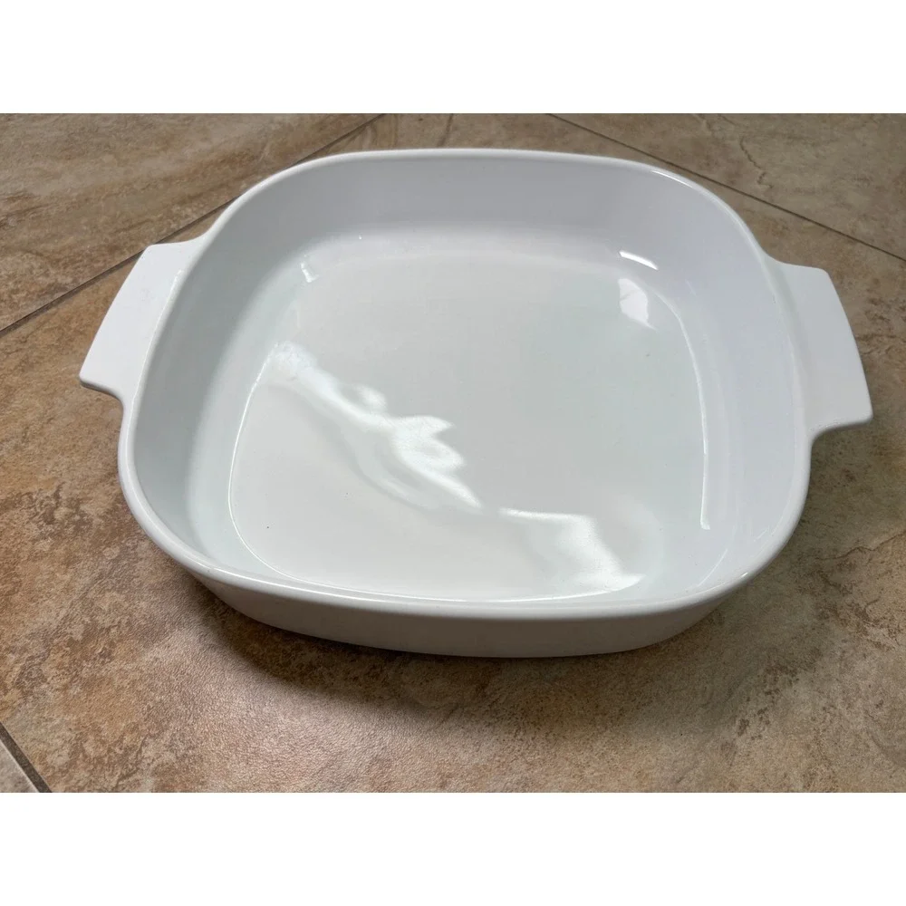 Corning Ware Just White 2.5 Liter Square Casserole Dish A-10-B Pyroceram